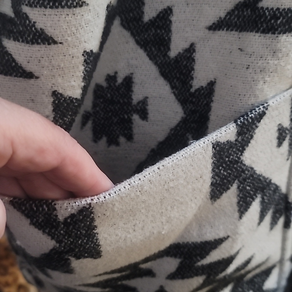 Anthropologie Capulet coat black white aztec tribal print wool blend xs jacket - Picture 10 of 11